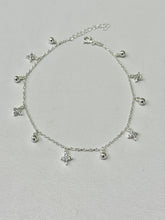 TOBILLERA DIJES COLGANTES - FLOR - PLATA .925