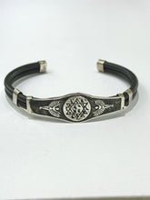 BRAZALETE CAUCHO REY SALOMÓN - PLATA .925
