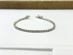 PULSERA TENNIS PIEDRA ZIRCONIA - 18 cm x 3 mm - PLATA .925
