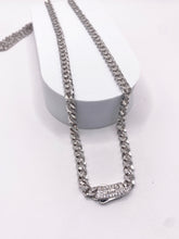 CADENA MÓNACO CH - BARBADA CON ZIRCONIA ITALY - 55 cm x 4.5mm - PLATA .925