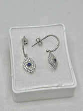 ARETE MEDIA ARRACADA CON OJO COLGANTE - PLATA .925
