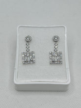 ARETE CUADRO 2 BAGUETTES  - PLATA .925