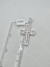 DIJE CRUZ CON PIEDRA ZIRCONIA BAGUETTE CENTRO CRUZ MINI  - PLATA .925