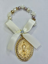 BENDICIÓN ARO FLORES CON MEDALLA VIRGEN DE GUADALUPE 3D