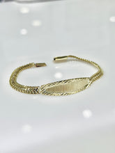 ESCLAVA PETATILLO PLACA BISELADA - 18 cm x 6 mm - Amarillo - ORO 10K