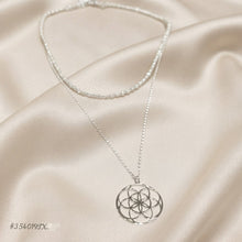 COLLAR GARGANTILLA PERLA CULTIVADA CHOKER CON DIJE DE MÁNDALA - PLATA .925