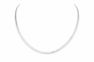 COLLAR GARGANTILLA PLANCHADA DOBLE VISTA - PLATA .925