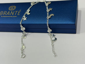 TOBILLERA DIJES COLGANTES - SOL Y LUNA - PLATA .925