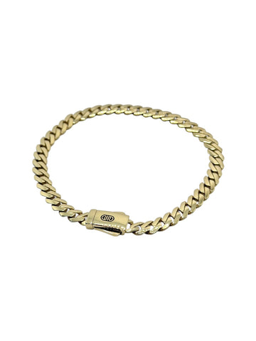 PULSO BARBADO EDGE - Broche Liso - 18 cm x 5 mm - ORO 10K