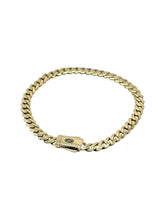 PULSO BARBADO EDGE - Broche Liso - 18 cm x 5 mm - ORO 10K