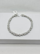 PULSERA FIGURAS GEOMÉTRICAS ZIRCONIA BLANCA - PLATA .925