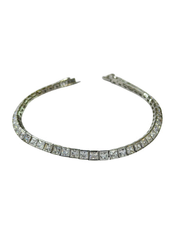 PULSERA TENNIS BISELADA - PLATA .925