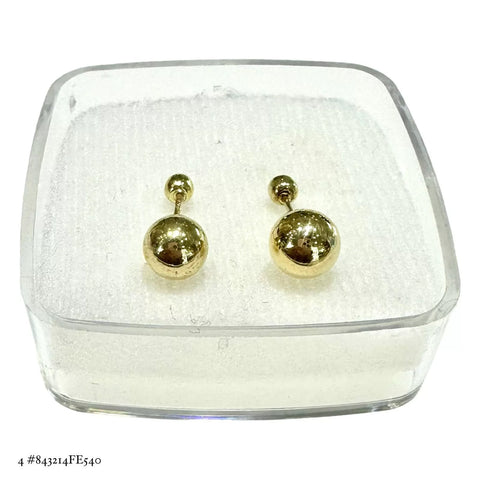 BROQUEL BOLA LISA - ORO 10K - TAMAÑO #6