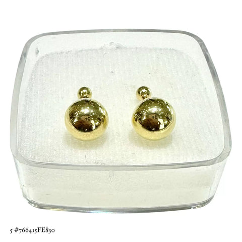 BROQUEL BOLA LISA - ORO 10K - TAMAÑO #7