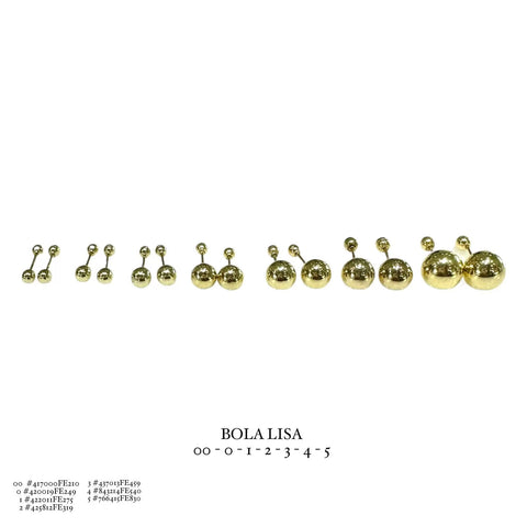 BROQUEL BOLA LISA - ORO 10K