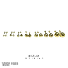 BROQUEL BOLA LISA - ORO 10K