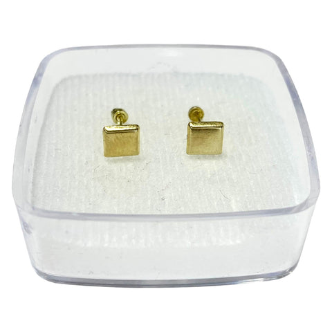 BROQUEL CUADRO LISO - ORO 10K