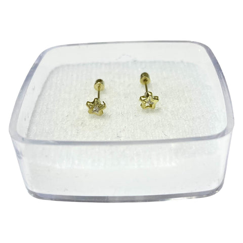 BROQUEL ESTRELLA ZIRCONIA BISEL DIAM #3 - ORO 10K