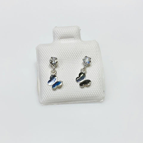 BROQUEL ZIRC. CON COLGANTE MARIPOSA