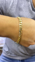 PULSO BARBADO CUBANO H. MANO - 21 cm - 7.5 mm - ORO 10K