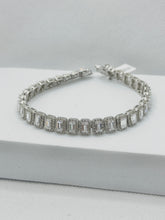 PULSERA RECTÁNGULO CONTORNO ZIRCONIA - PLATA .925