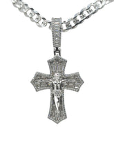 DIJE CRISTO CON PIEDRA ZIRCONIA BAGUETTE / MARGEN PICÓ - PLATA .925