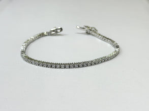 PULSERA TENNIS PIEDRA ZIRCONIA - 18 cm x 3 mm - PLATA .925