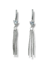 ARETE CORAZÓN CON TIRAS BOLEADAS - PLATA .925