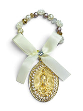 BENDICIÓN ARO FLORES CON MEDALLA VIRGEN DE GUADALUPE 3D