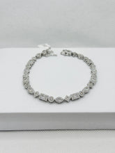 PULSERA FIGURAS GEOMÉTRICAS ZIRCONIA BLANCA - PLATA .925