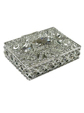 COFRE CAJA PARA ARRAS PIEDRA CENTRAL GRANDE - PLATEADO
