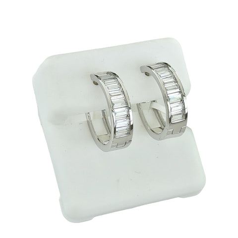 ARRACADA BAGUETTES TRANSVERSALES BISELADOS - PLATA .925