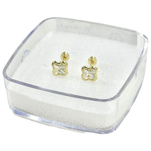 BROQUEL TREBOL VC ZIRCONIA - ORO 10K