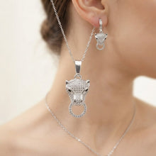 SET / JUEGO PANTERA CON ZIRCONIA - PLATA .925