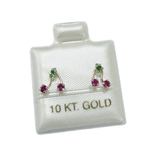 BROQUEL CEREZA ZIRCONIAS - ORO 10K