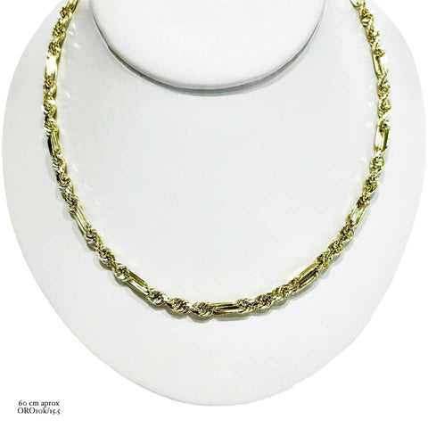 CADENA TORSAL FIGARO 60 CM - 4 MM - ORO 10K