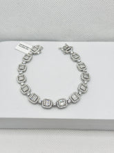 PULSERA CUADROS BAGUETTES ZIRCONIA - PLATA .925