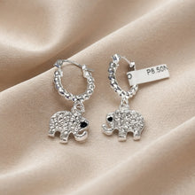 ARRACADA BOLEADA CON ELEFANTE - PLATA .925
