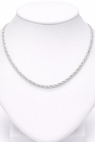 COLLAR GARGANTILLA - TRENZA TEJIDO TUBULAR - PLATA .925