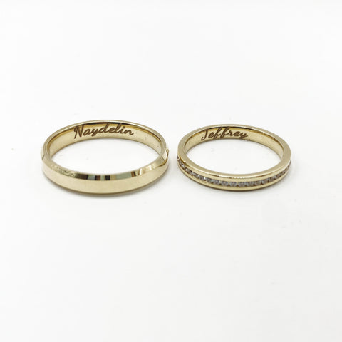 GRABADO LÁSER EN ARGOLLAS DE MATRIMONIO