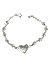 PULSERA CORAZÓN INFLADO 3D - PLATA .925