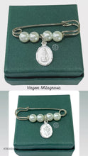 PIN FISTOL BROCHE CON MEDALLA - VIRGEN MILAGROSA - PLATA .925