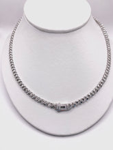 CADENA MÓNACO CH - BARBADA CON ZIRCONIA ITALY - 55 cm x 4.5mm - PLATA .925
