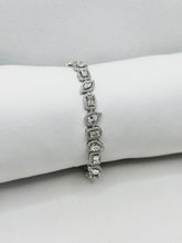 PULSERA GOTAS CON RECTÁNGULO ZIRCONIAS - PLATA .925