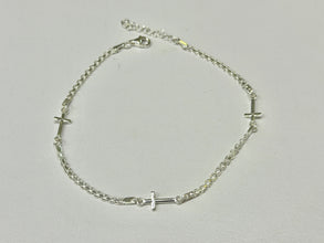 TOBILLERA CRUCES TRANSVERSALES - PLATA .925