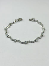 PULSERA 0NDAS ZIRCONIA - PLATA .925