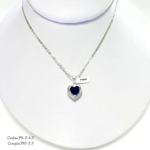 GARGANTILLA CON CORAZÓN ZIRCONIA AZUL MARINO