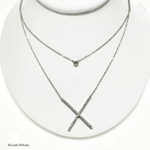 GARGANTILLA DOBLE EQUIS ZIRCONIAS