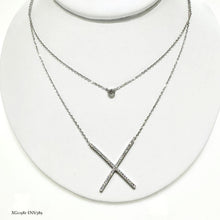 GARGANTILLA DOBLE EQUIS ZIRCONIAS - PLATA .925