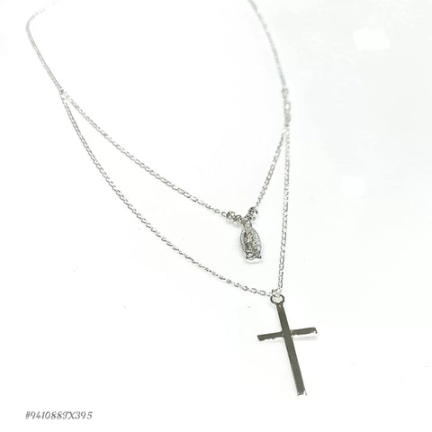 GARGANTILLA DOBLE VIRGEN Y CRUZ